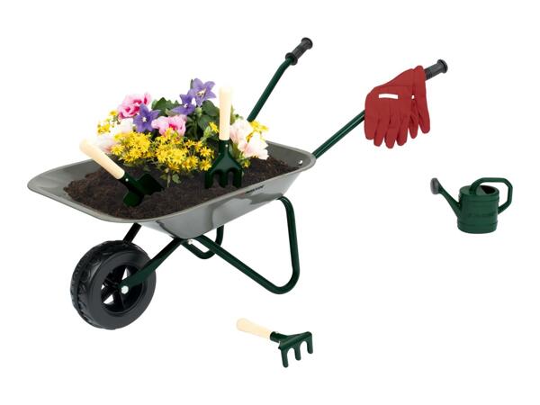 Playtive Kids' Wheelbarrow With Garden Tools - 7 Piece Set