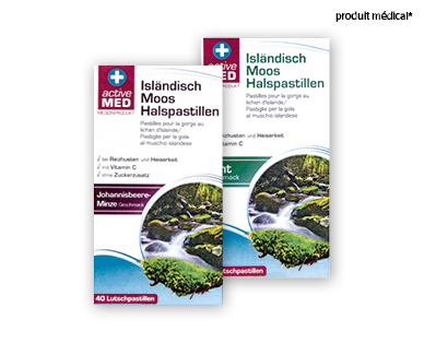 Pastilles pour la gorge à la mousse d'Islande ACTIVE MED