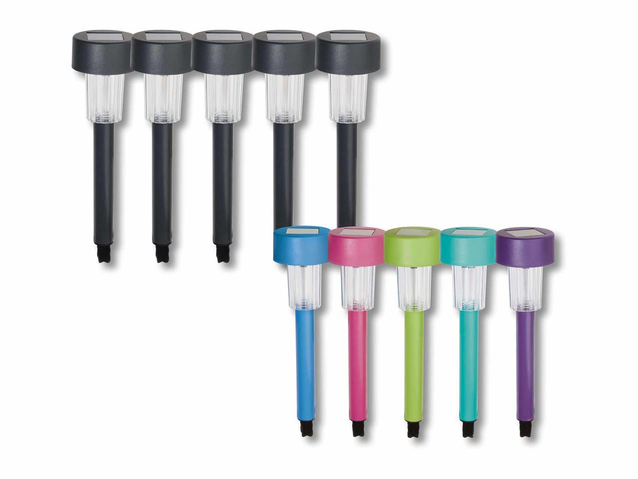 Balises solaires à LED, lot de 5