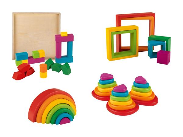 Jeu de motricité arc-en-ciel en bois