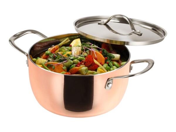 Silvercrest 20cm Copper Stockpot & Lid