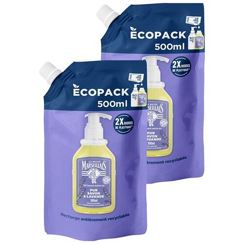 LE PETIT MARSEILLAIS Sapone liquido, ricarica lavanda, confezione da due