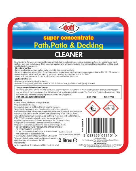 Concentrated Path & Patio Cleaner 2L