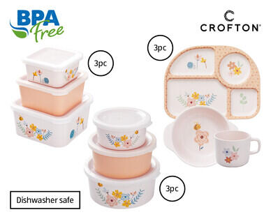Children's Dinner Set 3pc or Nesting Containers Set 3pc with Lids