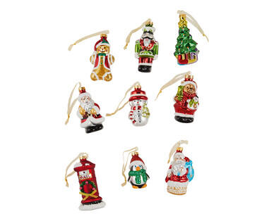 Metal Tree Top Star, Handmade Glass Baubles 9pk or Glass Hanging Figurines 9pk