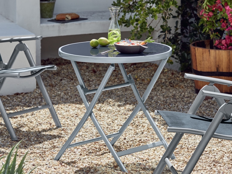 FLORABEST Aluminium Glass Table