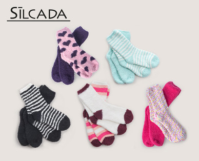 SILCADA Damen-Kuschelsocken, Doppelpkg.