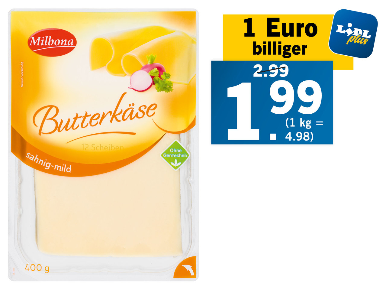 MILBONA Butterkäse in Scheiben