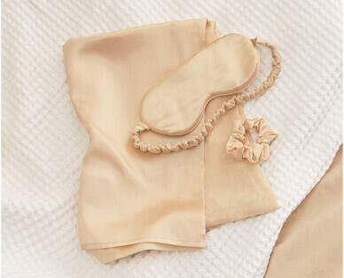 Silk Pillowcase, Eye Mask and Scrunchie Set