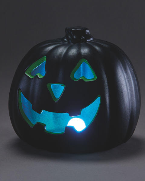 Black/Green Light Up Pumpkin