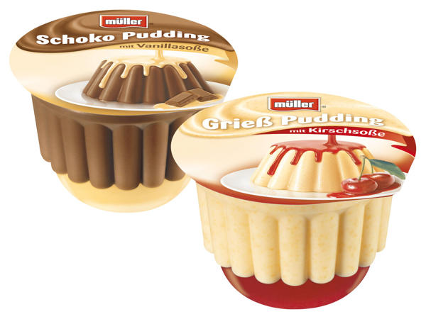 MÜLLER Pudding mit Soße