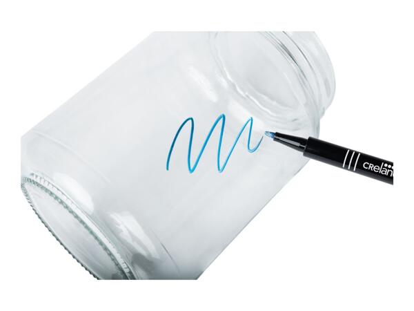 Crelando Blue & Silver Metallic Marker Pens - 2 Pack