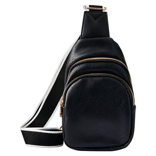 Faux Leather Sling, Black