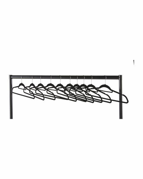 Black Flocked Coat Hangers 10 Pack