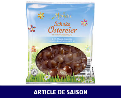 MONARC 
 ŒUFS DE PÂQUES GÉLIFIÉS EN CHOCOLAT