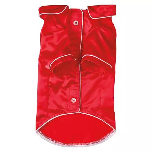 Holiday Pet Pajamas - Red Satin, M