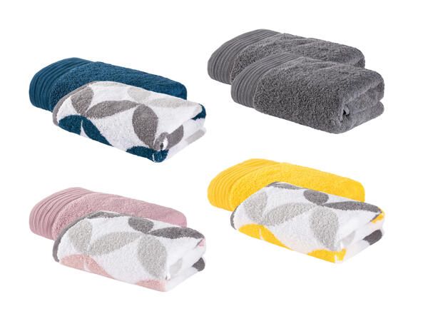 Serviettes de toilette éponge, lot de 2