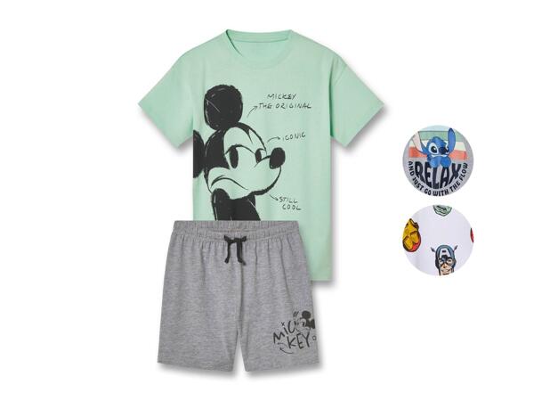 Boy's short pyjama set "Mickey Mouse, Marvel, Stitch"