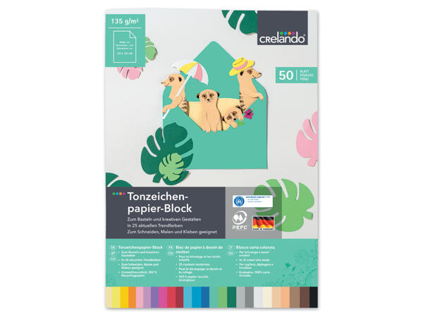Fotokarton-/ Tonzeichenpapier-Block