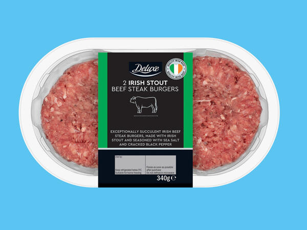 Deluxe 2 Irish Stout Beef Steak Burgers