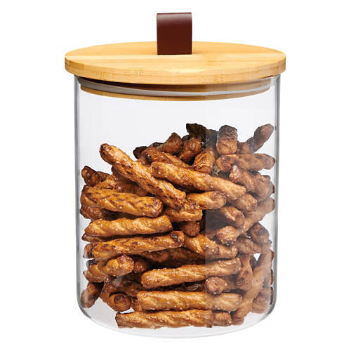 Clear Large Canister - Wood/Lid