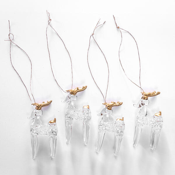 Glas-Weihnachtshänger 4er-Set