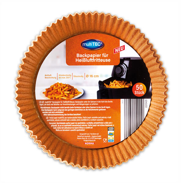 Backpapier für Heißluftfritteusen