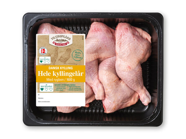 Kalkununderlår eller hele kyllingelår med ryg