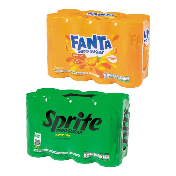Fanta zero ou Sprite zero, 8 pcs
