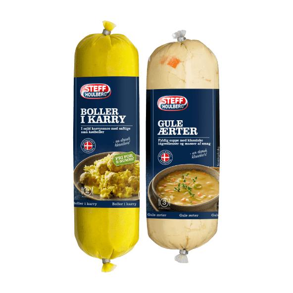 Boller i karry eller gule ærter