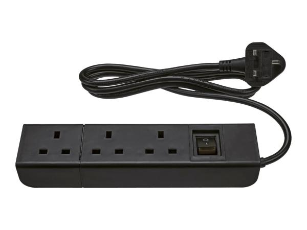TRONIC Black 3 Socket Extension Lead