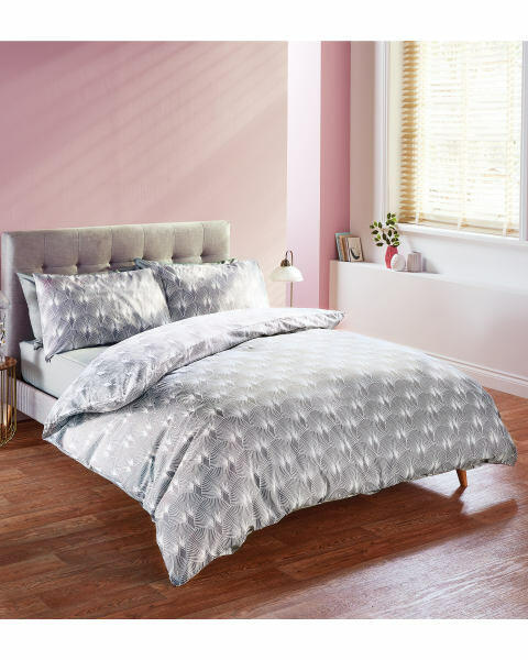 Grey Fan Double Printed Duvet Set