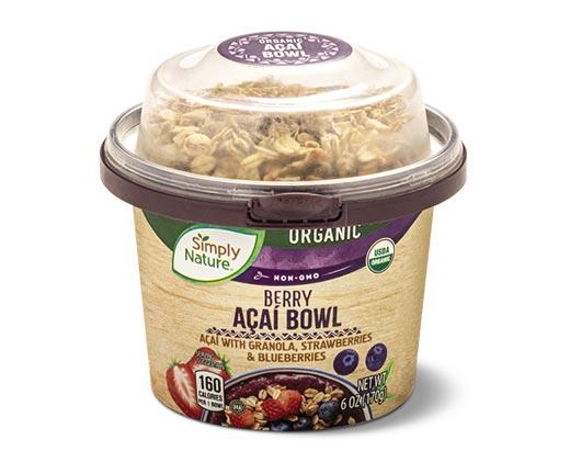 Simply Nature Tropical or Berry Organic Acai Bowl - Aldi - US ...