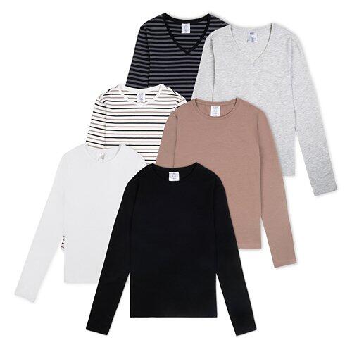 UP 2 FASHION BASICS Damen-Basic-Shirt, Doppelpkg.