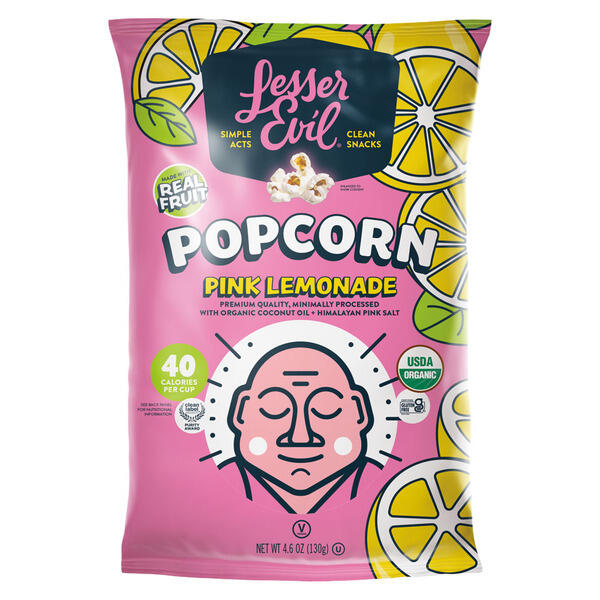 LesserEvil Pink Lemonade Popcorn