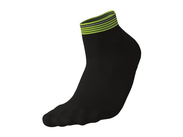 CRIVIT Adults' Black & Green Cycling Socks - 2 Pairs