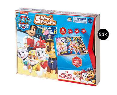 Licensed Wood Puzzles 5pk