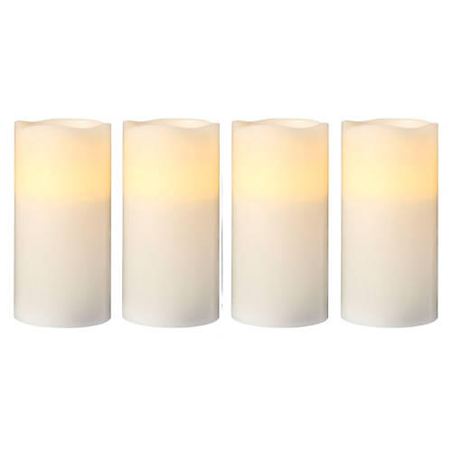 Flameless LED Candle Set White with Vanilla Scent 4 count