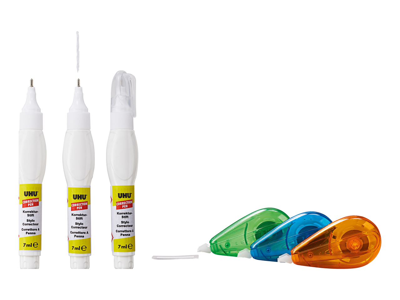 Stylo correcteur, lot de 3/ roller correcteur, lot de 3