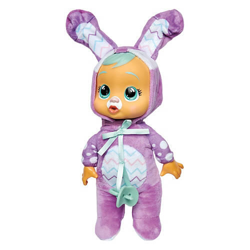 9.8" Tall Easter Cry Baby Doll - Purple Bunny Lily