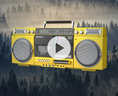80's Bluetooth Boombox with Cassette and CD Player – Yellow or Blue