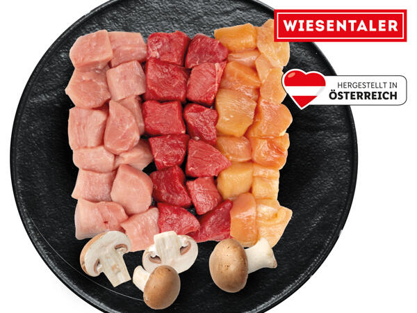 Frische Fondue-Platte gemischt