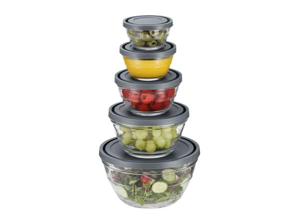 Livarno Home Grey Glass Bowl Set - 5 Pack