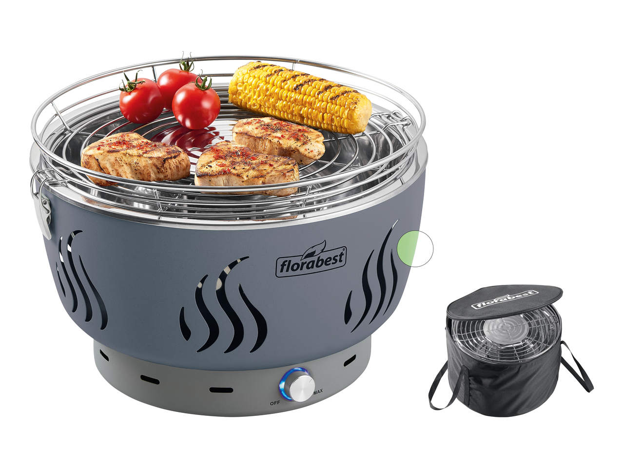 Barbecue à charbon avec ventilation active