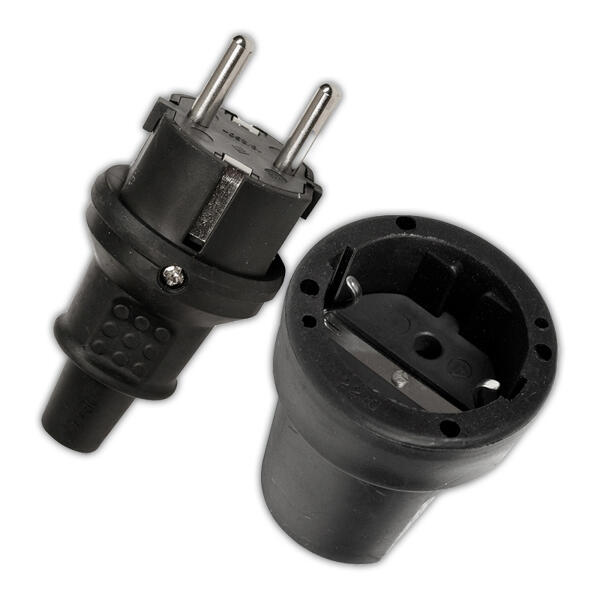 Gummi-Schutzkontakt-Stecker oder -Kupplung