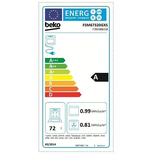 BEKO Cucina a libero posizionamento, FSM67320GXS