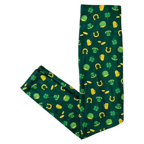 Ladies St. Patrick's Day Soft Legging - Evergreen, XL