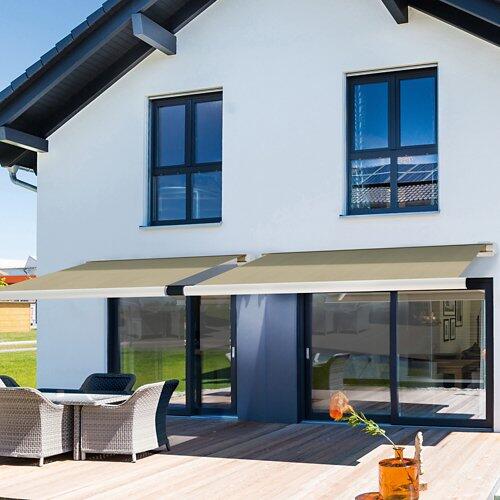 HOME DELUXE ELOS Vollkassettenmarkise sandfarben 350 x 250 cm inkl. Windsensor