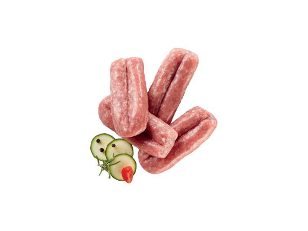Turkey, chicken and pork sausages