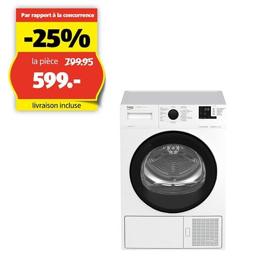 BEKO Sèche-linge TR229, 9 kg, A+++, Blanc